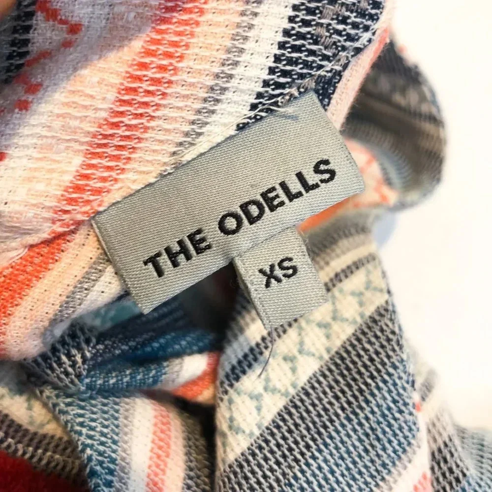 The Odells Striped V Neck Cropped Wide Leg Tassled Beach Vacation Romper XS - Picture 11 of 11